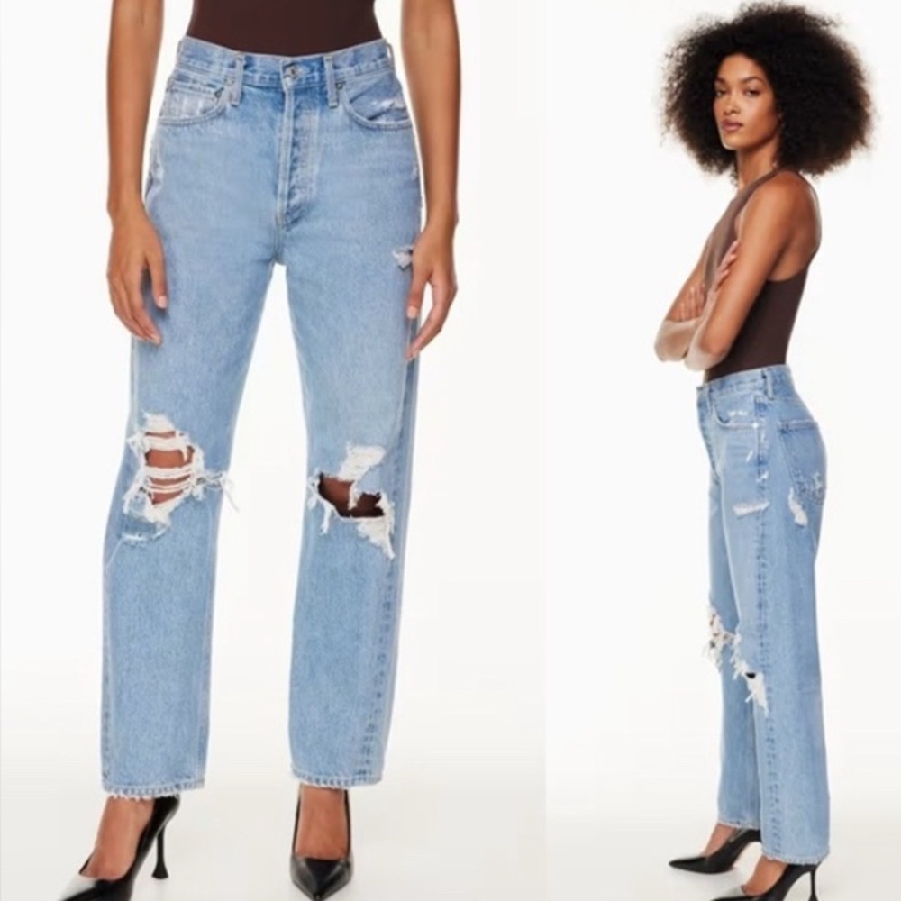 Agolde Light Blue Straight Leg Jeans